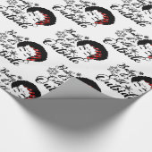 Baby Het is koud buiten Afro Woman Pset Santa Hat  Cadeaupapier (Hoek)