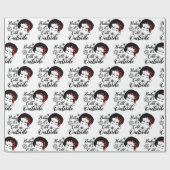 Baby Het is koud buiten Afro Woman Pset Santa Hat  Cadeaupapier (Vlak)