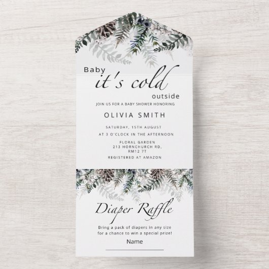 Baby het is koud buiten All In One Uitnodiging (Binnen)