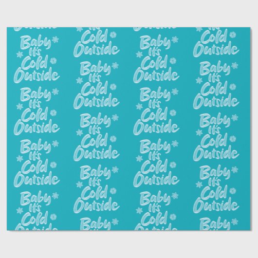 Baby Het is koud buiten Aqua Blauwgroen Kerstmis,  Cadeaupapier (Vlak)