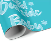 Baby Het is koud buiten Aqua Blauwgroen Kerstmis, Cadeaupapier (Rol Hoek)