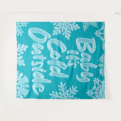 Baby Het is koud buiten Aqua Blauwgroen Kerstmis,  Wandkleed (Voorkant (horizontaal))
