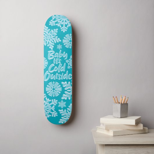 Baby Het is koud buiten Aqua Christmas Winter Persoonlijk Skateboard (Muurkunst)