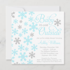 Baby Het is koud buiten Aqua Grey Baby shower Kaart