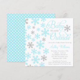 Baby Het is koud buiten Aqua Grey Baby shower Kaart