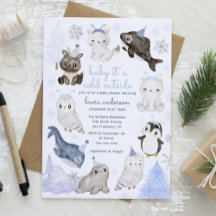 Baby Het is Koud Buiten Arctic Animals Baby shower
