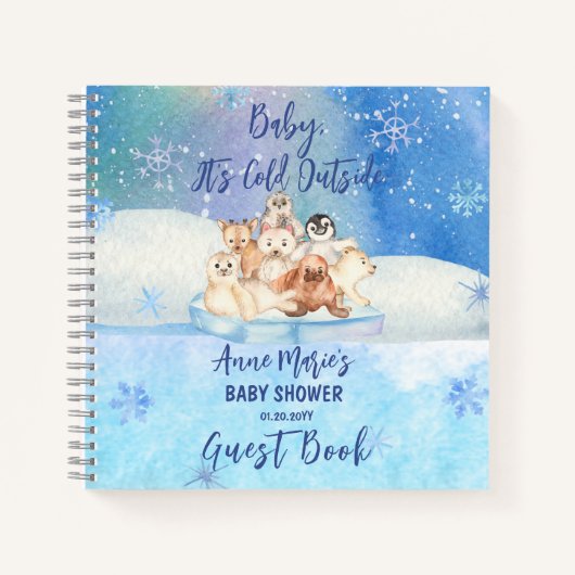 Baby Het is Koud Buiten Arctic Animals Baby shower Notitieboek (Voorkant)