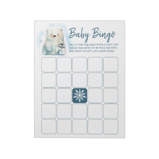 Baby Het is koud buiten Baby Bingo Notitieblok (Linkerzijde)