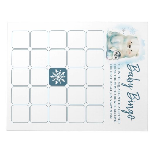 Baby Het is koud buiten Baby Bingo Notitieblok (Voorkant)