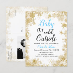 Baby het is koud buiten Baby Boy Baby shower Uitnodiging Briefkaart