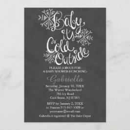 Baby Het is koud buiten Baby Boy Shower Invitation Kaart