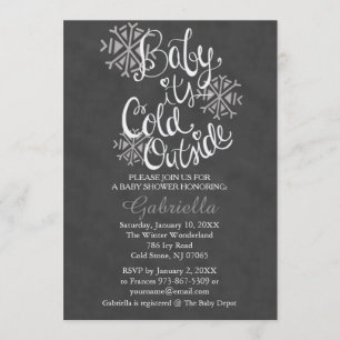 Baby Het is koud buiten Baby Boy Shower Invitation Kaart