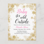 Baby het is koud buiten Baby Girl Baby shower Uitnodiging Briefkaart (Voorkant)