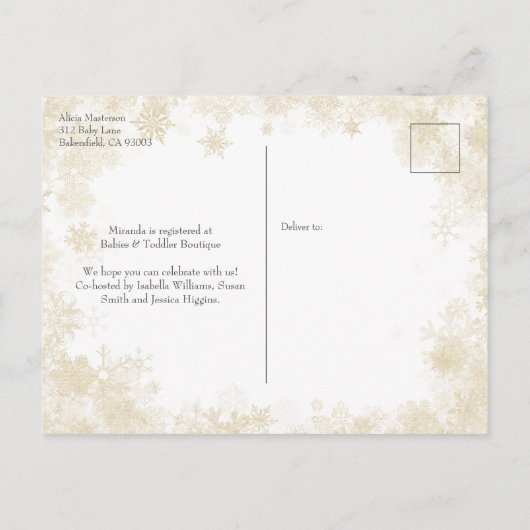 Baby het is koud buiten Baby Girl Baby shower Uitnodiging Briefkaart (Achterkant)