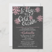 Baby Het is koud buiten Baby Girl Shower Invitatio Kaart (Voorkant)
