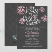 Baby Het is koud buiten Baby Girl Shower Invitatio Kaart (Voorkant / Achterkant)