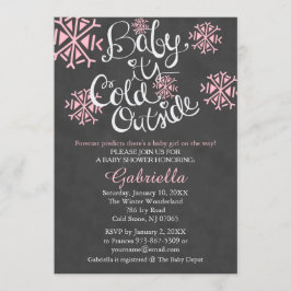 Baby Het is koud buiten Baby Girl Shower Invitatio Kaart