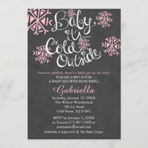 Baby Het is koud buiten Baby Girl Shower Invitatio Kaart