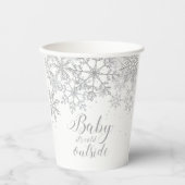 Baby Het is koud Buiten Baby Showe Silver Papieren Bekers (Voorkant)