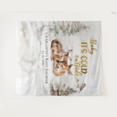 Baby het is koud buiten Baby shower Achtergrond Wandkleed (Voorkant (horizontaal))