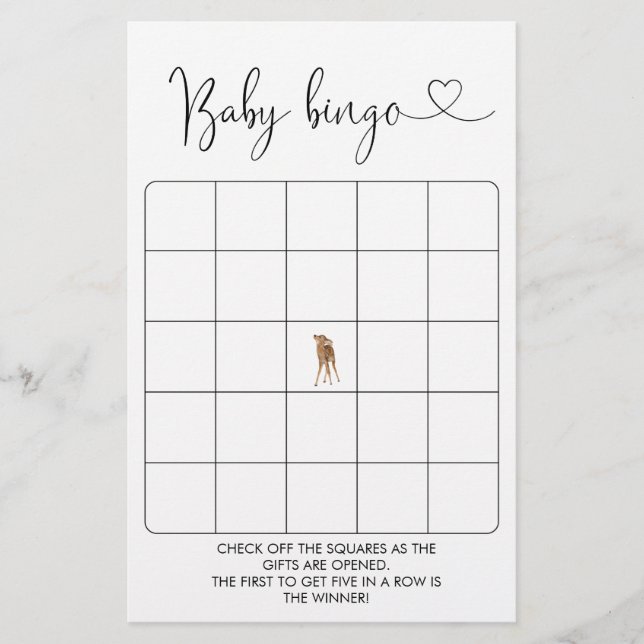 Baby Het is Koud Buiten Baby shower Bingo Game (Voorkant)