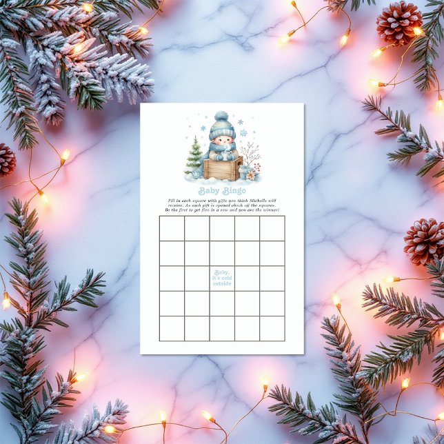 "Baby, het is koud buiten!" Baby shower Bingo spel (Baby It’s Cold Outside! Baby Shower Bingo Game)
