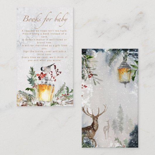 Baby het is koud buiten baby shower boeken voor ba informatiekaartje (Voorkant / Achterkant)