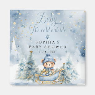 Baby Het is koud buiten Baby shower Boy Favors Magneet