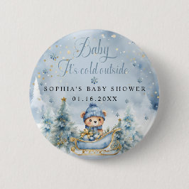 Baby Het is koud buiten Baby shower Boy Favors Ronde Button 5,7 Cm