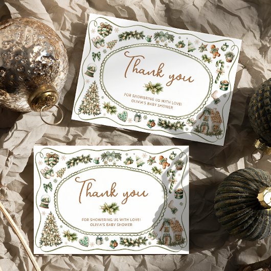 Baby Het is koud buiten Baby shower Dank je Kaart