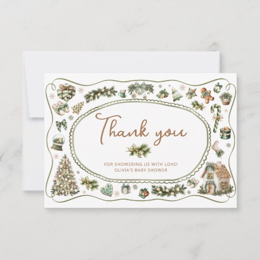Baby Het is koud buiten Baby shower Dank je Kaart (Voorkant)