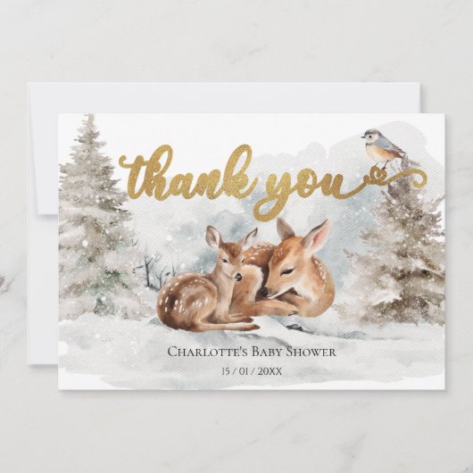 Baby het is koud buiten Baby shower Dank u Card Kaart (Voorkant)