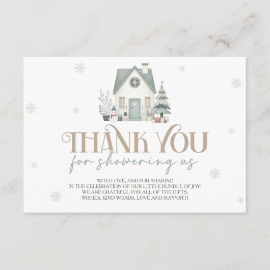 Baby Het is koud buiten Baby shower dank u kaart (Voorkant)