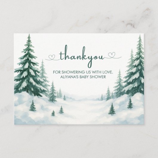 Baby Het is koud buiten Baby shower dank u kaart (Voorkant)