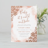 Baby Het is koud buiten Baby shower Folie Uitnodiging (Staand Voorkant)