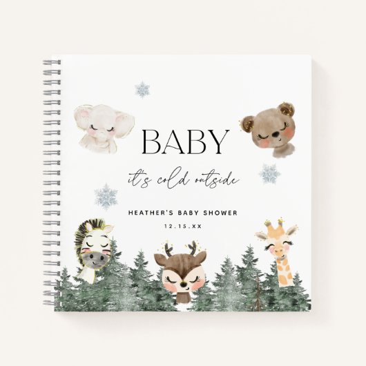 Baby Het is koud buiten Baby shower gastenboek Notitieboek (Voorkant)