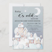 Baby het is koud buiten baby shower informatie kaart (Voorkant)