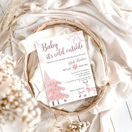 Baby Het is koud buiten Baby shower Invitation Pin Kaart