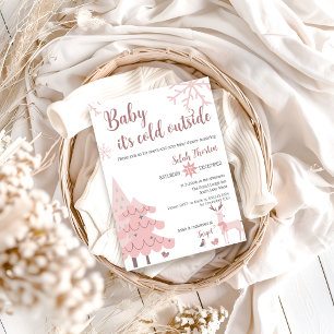 Baby Het is koud buiten Baby shower Invitation Pin Kaart