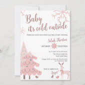 Baby Het is koud buiten Baby shower Invitation Pin Kaart (Voorkant)