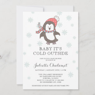 Baby Het is koud buiten Baby shower Kaart