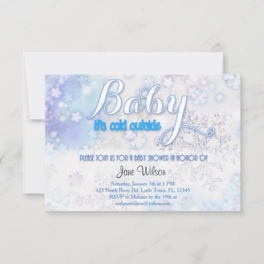 Baby het is koud buiten Baby shower Kaart (Voorkant)