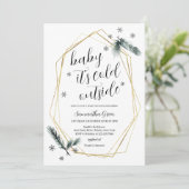 Baby Het is koud buiten Baby shower Kaart (Staand voorkant)