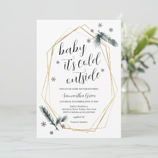 Baby Het is koud buiten Baby shower Kaart (Staand voorkant)