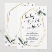 Baby Het is koud buiten Baby shower Kaart (Voorkant / Achterkant)