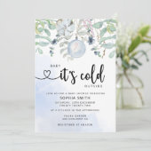 Baby het is koud buiten baby shower kaart (Staand voorkant)
