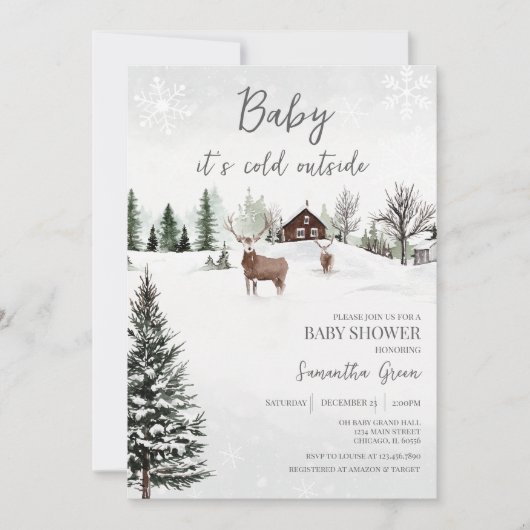 Baby Het is koud buiten Baby shower Kaart (Voorkant)