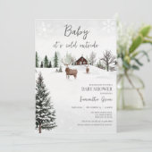 Baby Het is koud buiten Baby shower Kaart (Staand voorkant)