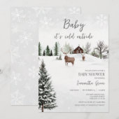 Baby Het is koud buiten Baby shower Kaart (Voorkant / Achterkant)