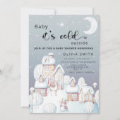 Baby het is koud buiten baby shower kaart (Voorkant)